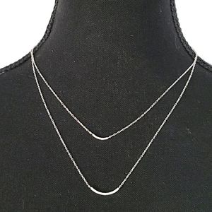 925 Sterling Silver Cubic Zirconia Minimalist Multi Strand Necklace 2.7g